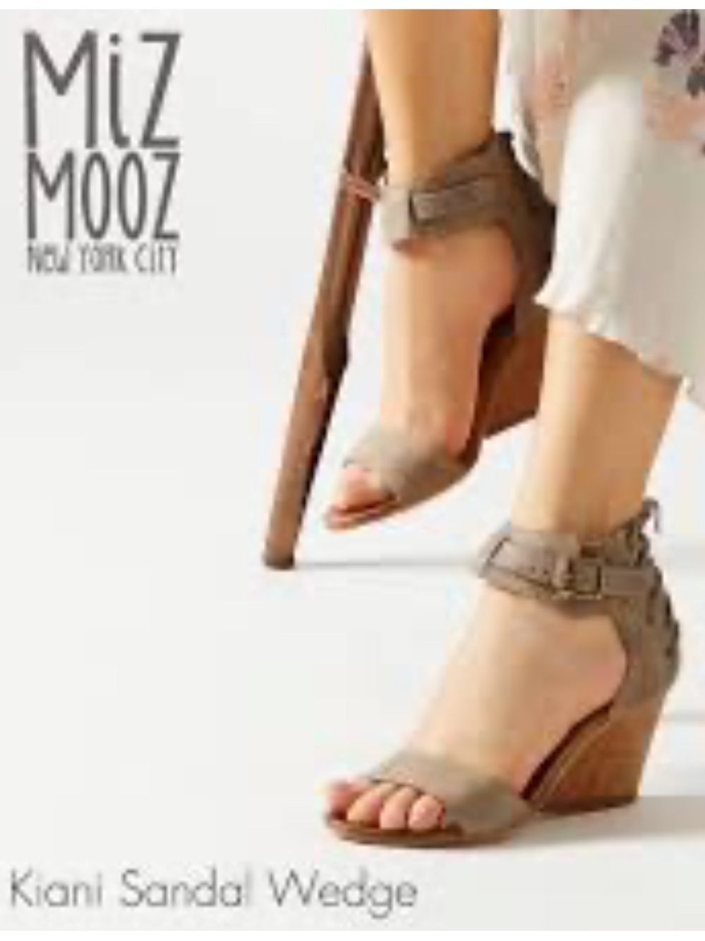 Miz Mooz leather Kiani block wedge Ankle Wrap sandals Size 38